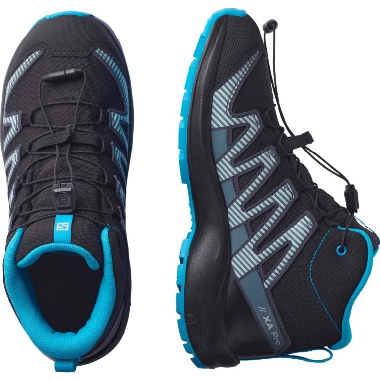 Black Salomon Xa Pro V8 Mid CSWP Kids' Hiking Shoes | IE WO8395